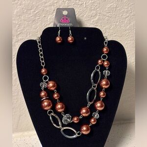 Paparazzi Brown and Silver Necklace with Modern Beads